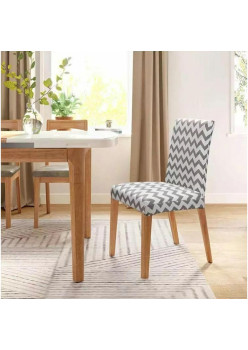 Husa universala pentru scaune clasice, model WAVE, culoare GRI + ALB