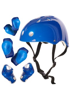 Set Protectie pentru copii, 7 piese, model SKATEBOARD, culoarea Albastra