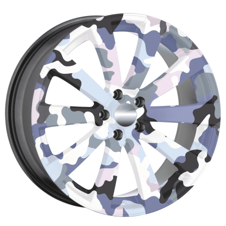 Folie decorativa jante auto set 4 bucati, print EcoSolvent Oracal, autoadeziva, diametru 60 cm, model sport FJT-08