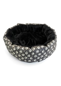 Culcus moale cu perna, pentru caine/pisica, culoare negru, impermeabil, baza antiderapanta, 50 cm