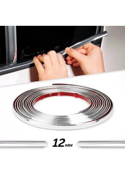 Rola Ornament autoadeziv, 12mm x 15m, culoare Crom SILVER