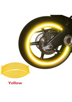 Set 16 ornamente Reflectorizante pentru jante auto, moto, culoare Galben