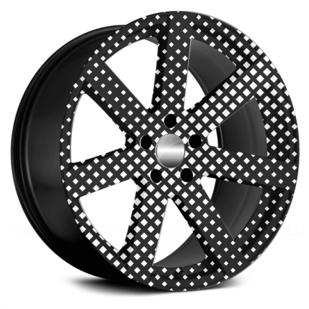 Folie auto decorativa jante FJT-05, set 4 bucati, Ø 60 cm, imprimare EcoSolvent, autoadeziva, rezistenta UV si intemperii