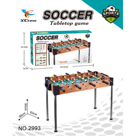 Masa de fotbal cu teren  Flippy, 8 manere, cu Tablou Scor, din Metal, Lemn si ABS, 78.5x9x40.5 cm, cu Picioare Inalte, Design Multicolor, pentru copii/adulti
