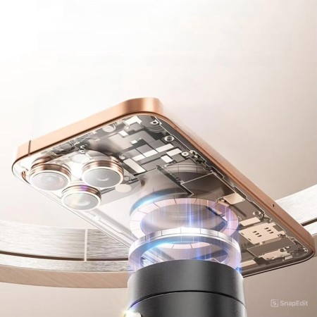 Suport magnetic Flippy pentru  telefon, pliabil si retractabil pe ambele parti, pentru toate telefoanele mobile, negru