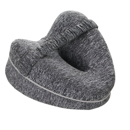Pernă Ortopedică pentru Picioare, Design Anatomic în Formă de Inimă, Spumă cu Memorie, Curea Anti-Cădere, 25x23x13 cm, Gri