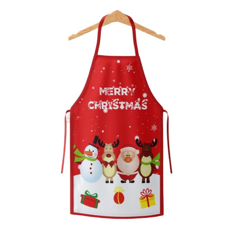 Sort de Bucatarie Merry Christmas, Decorativ, Tema de Craciun, 50 x 70 cm, Poliester, Rosu