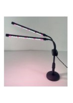 Lampa UV pentru crestere plante Flippy, conectare la retea, 10W, 2 capete, lumina alb/mov, 36 LED-uri, ajustabila pana la 60 cm
