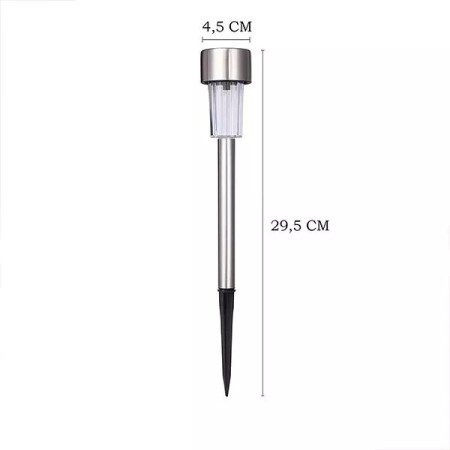 Lampă Solară LED pentru Grădină, Design Minimalist, Inox Rezistent, Iluminare Albă, 29 cm