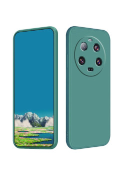 Husa de Protectie, Flippy, pentru Xiaomi 14 Ultra, Liquid Silicone, cu Microfibra pe Interior, Protectie Antisoc, Compatibil Incarcare Wireless, Verde