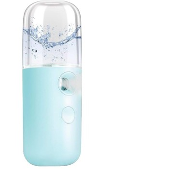 Spray de Hidratare Facială cu Tehnologie Nano, Flippy, Hidratare, Igienizare, Abur Rece, Încărcare USB, Capacitate 30 mL, 10cm, Albastru