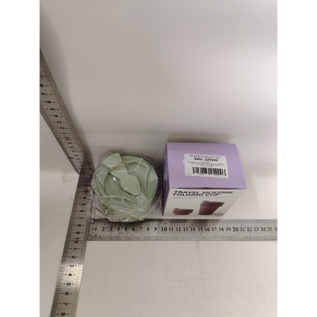 Pahar pliabil din silicon Flippy, pentru calatorii, camping, 350 ml,  8.2x6.3x9.1 cm, verde