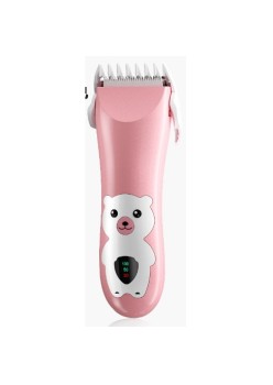 Masina De Tuns Bebelusi si Copii, Flippy, Display Digital, Lame Cermice si Inox, Fara Fir, Functie Anti Taiere, Silentios, 50 W, Rezistent la Apa, 2 Accesorii, Incarcator USB, Model Ursulet, Roz