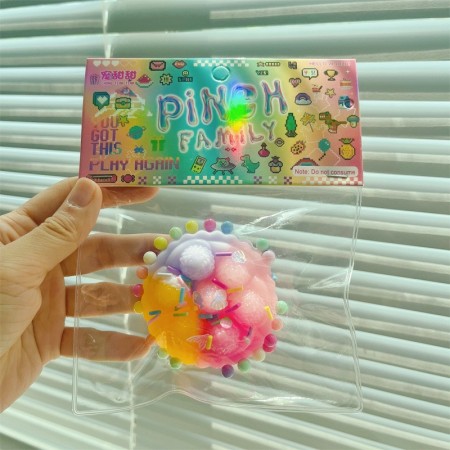 Jucarie Antistres Squishy, Flippy, cu Revenire Lenta, Model Prajiturica, 6x6 cm, 60g, Ambalaj Transparent, Multicolor