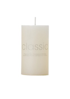 Lumanare Decorativa, Flippy, din Parafina, Cilindrica, Fara Fum si Fara Parfum, 5 x 10 cm, 190 g, Ardere 24h, Ivory Alb
