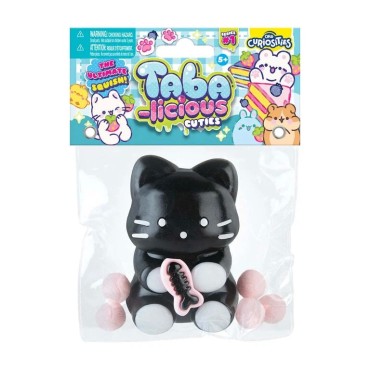 Jucarie Antistres Squishy, Flippy, cu Revenire Lenta, Model Pisicuta, 10cm x6cm Ambalaj Transparent, 70 gr, Negru