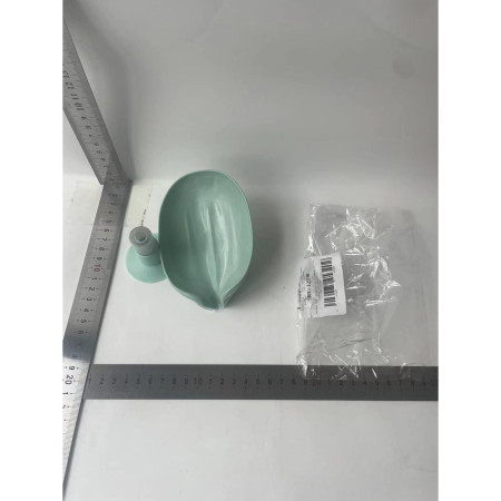 Savoniera Flippy, cu scurgere, pentru sapun, cu ventuza, material ABS, 13 x 8.5 x 10.5 cm, albastru