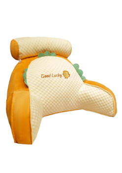 Pernă CozyChick, Spătar Ergonomic pentru Pat, Suport Lombar, Material Moale din Plus, Model Pui, 60x40 cm, Portocaliu