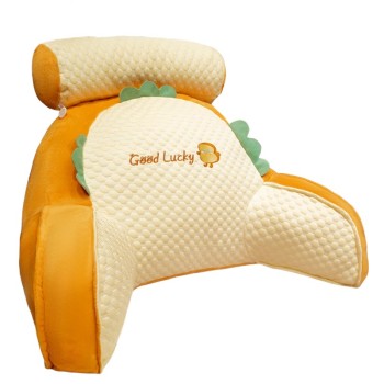Pernă CozyChick, Spătar Ergonomic pentru Pat, Suport Lombar, Material Moale din Plus, Model Pui, 60x40 cm, Portocaliu