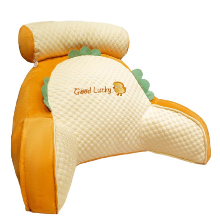Pernă CozyChick, Spătar Ergonomic pentru Pat, Suport Lombar, Material Moale din Plus, Model Pui, 60x40 cm, Portocaliu