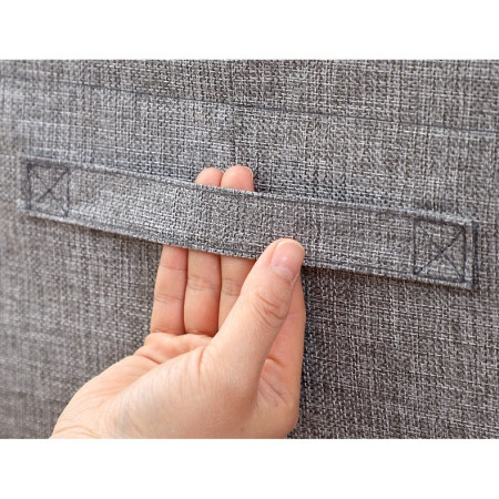 Cutie de Depozitare Pliabilă, 100L, Textil cu Cadru Metalic, Fermoar Dublu, 60x42x40 cm, Gri