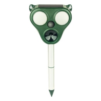 Aparat Solar cu Ultrasunete și Senzor PIR, Anti Rozătoare și Insecte, Repelent Animale Mari și Mici, IP66, 5 Setări, 300 mp, Verde