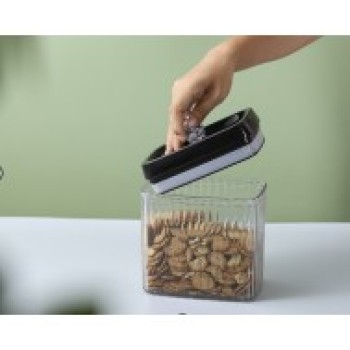 Container Borcan pentru Alimente, Flippy, din Plastic, 1.5l, Transparent, Model Abstract
