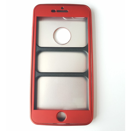 Husa Apple iPhone 7 Plus Full Silicone 360 Rosu