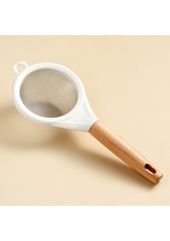 Strecuratoare din Inox, Silicon si Lemn, Flippy, pentru Faina, Ceai si Alte Alimente, Alba