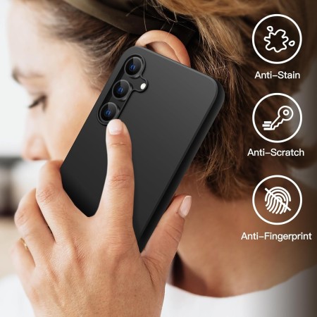 Husa de Protectie Matte TPU, Flippy, pentru Samsung Galaxy S23 FE 5G, Protectie Camera, Antisoc, Antizgariere, Antialunecare, Acoperire Completa, Negru