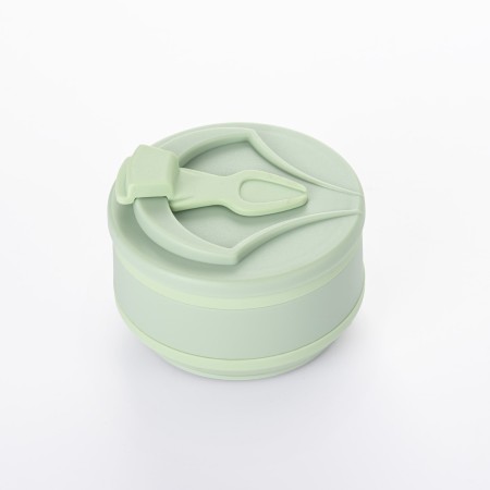Pahar pliabil din silicon Flippy, pentru calatorii, camping, 350 ml,  8.2x6.3x9.1 cm, verde