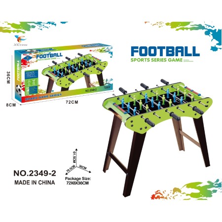 Masa de fotbal cu teren Flippy, 6 manere, cu Tablou Scor, din Metal, Lemn si ABS, 72x36x8 cm, cu Picioare, Design Verde, pentru copii/adulti
