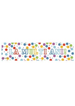 Banner Aniversar, Flippy, Colectie LA MULTI ANI, 98 x 24 cm, Multicolor