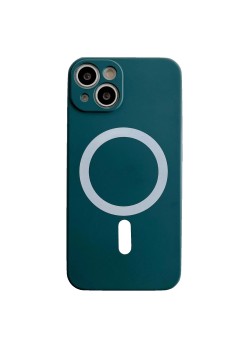 Husa MagSafe pentru Apple iPhone 14 Pro, Silicon, Protectie pentru camera, Magnetica, Incarcare Wireless,  Flippy, Verde