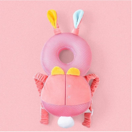 Pernă Rucsac BabyBunny, Protecție pentru Cap, Tetieră cu Design Aerisit, 33x6x19 cm, 180 g, Roz