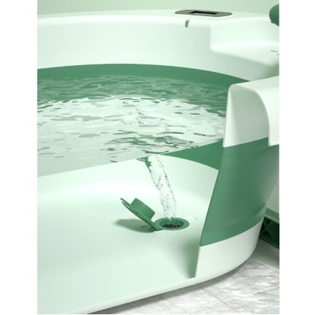 Cada Baie Pliabila pentru Copii 0-6 Ani – Cu Termometru, Perna Suport, Model Balena, Verde, 81.5 x 49 x 21.5 cm