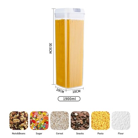 Cutie de Depozitare Alimente, Flippy, 1.9 L,  cu capac, Alba