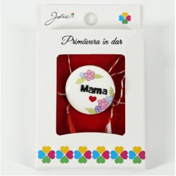 Martisor Brosa Mica in Cutie, Dimensiune Brosa 2.5-3 cm, Material Metal, Model Cerc Mama