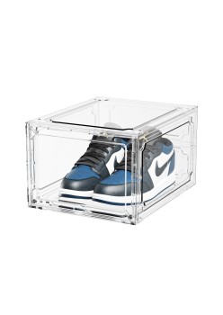 Organizator de Pantofi, Flippy, din PP+ABS, Usa Frontala Magnetica, Rezistenta la Praf, Anti-Oxidare, Utilizare Multipla, 36 x 28 x 21 cm, Transparent