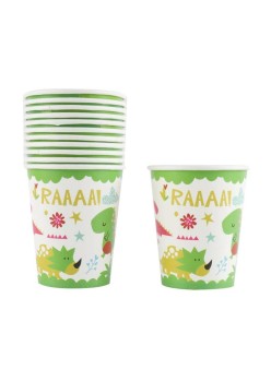 Set 10 Pahare Petrecere, Flippy, Colectia Dino Park, 8.5 x 7 x 5 cm, din Carton, Multicolor