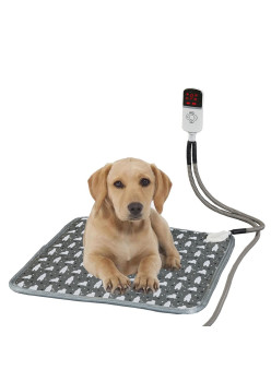 Pătură Electrică pentru Animale de Companie, Protecție Anti-Mușcătură, 9 Trepte de Reglaj, Sistem Anti-Alunecare, 45x45 cm, 28W, Gri