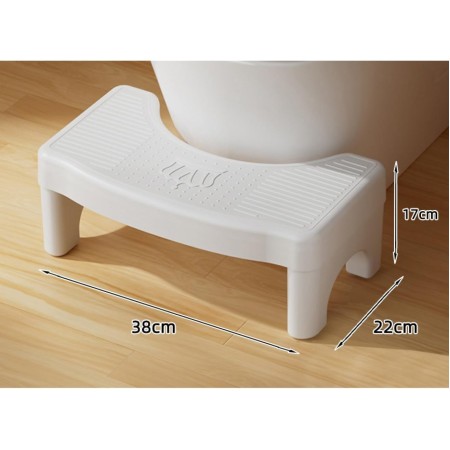 Scaunel WC, Flippy, Tratament Impotriva Hemoroizilor si Constipatiei, Scaun Inaltator WC Copii, Suport Picioare WC, Taburet Inaltator Pozitia Corecta Ghemuit Pe WC, Plastic Rezistent, 17x22x38 cm, Alb