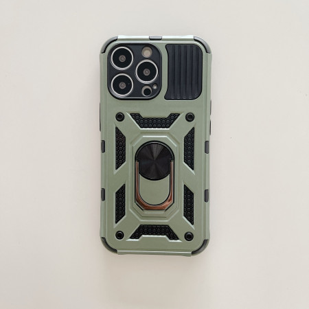 Husa de protectie Flippy compatibila cu Apple iPhone 13 Pro Max Defender Model 4 cu suport,Verde