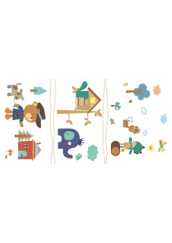 Covoraș de Joaca, Termic Model Animale in Parc si Ursuleti Politisti, cu Spuma, Impermeabil, Antiderapant, cu 2 Fete, 1.5mx2mx1.5cm, pentru Fete si Baieti 