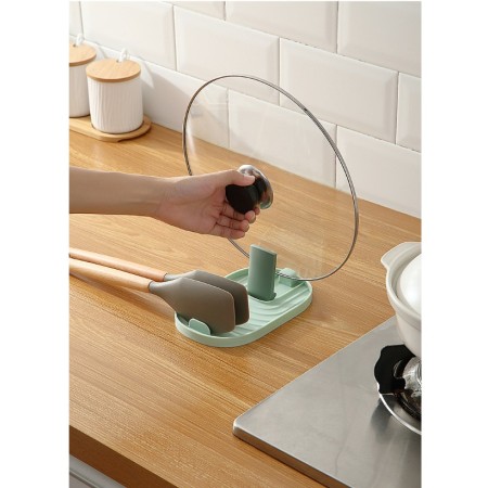 Suport Pliabil, Flippy, pentru Capace, Linguri, Multifunctional, Plasare pe Blatul de Bucatarie, 11.5x18x2.2 cm, Verde