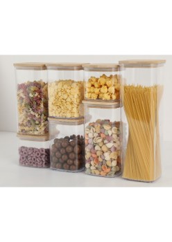 Set 7 Cutii depozitare pentru bucatarie, Flippy, 2x0.5 L, 2x0.8 L, 2x1.2 L, 1x1.9 L