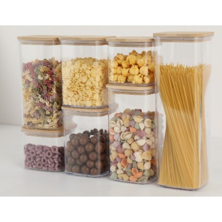 Set 7 Cutii depozitare pentru bucatarie, Flippy, 2x0.5 L, 2x0.8 L, 2x1.2 L, 1x1.9 L