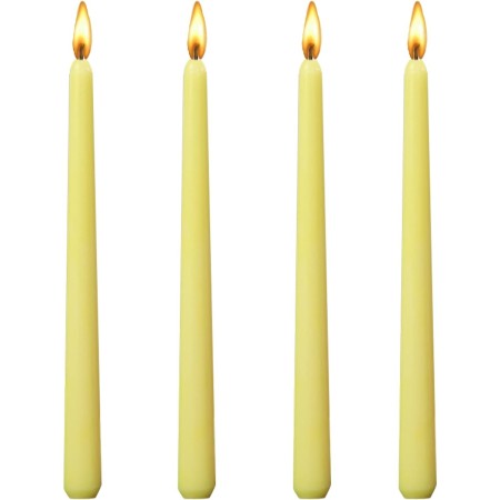 Set 4 Lumanari, Flippy, pentru Suport de Masa, Fara Miros si Fum, din Parafina, 2.2 x 25 cm, Galben