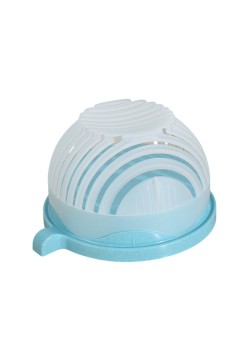 Bol Feliator pentru Salata, Flippy, Castron Multifunctional pentru Legume si Fructe, pentru Spalat si Taiat Legumele, cu Scurgere si Tocator, Ergonomic, Protectie pentru Maini, 21x18.5x11.5 cm, Albastru