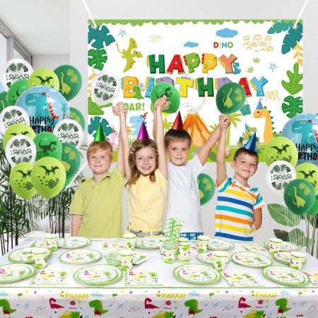 Fata de Masa Dreptunghiulara, Flippy, Colectia Dino Park, 180 x 108 cm, din PE, Anti-pete, Impermeabila, Multicolor